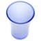 Round Toothbrush Holder Made From Thermoplastic Resins in Blue Finish